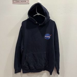 NASA Embroidered Logo RetroFit Pullover Hoodie Sweatshirt Men's XL Cotton Print